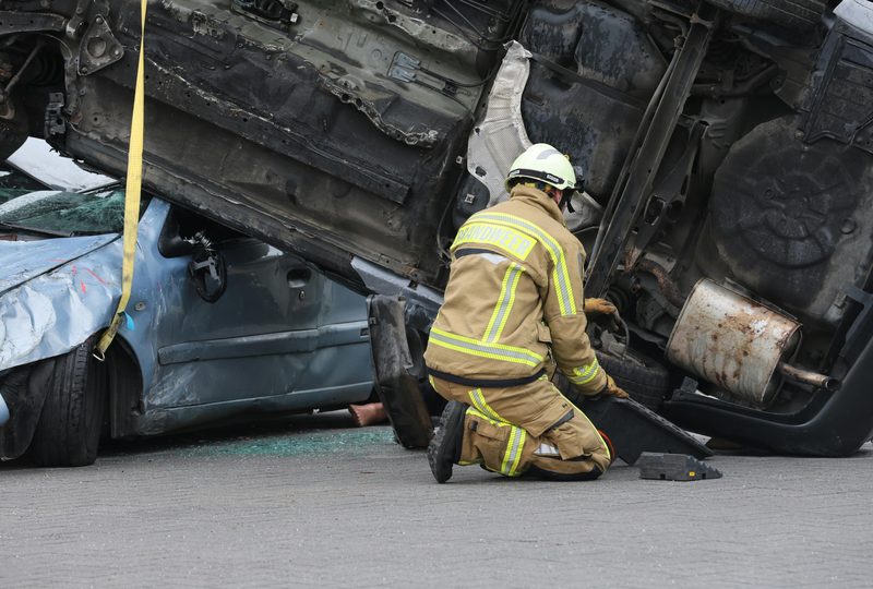 Person reviewing accident protection coverage documents